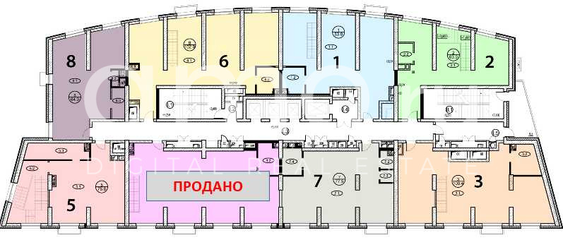 Планировка офиса 77.5 м², 2 этаж, МФЦ «Флотилия»